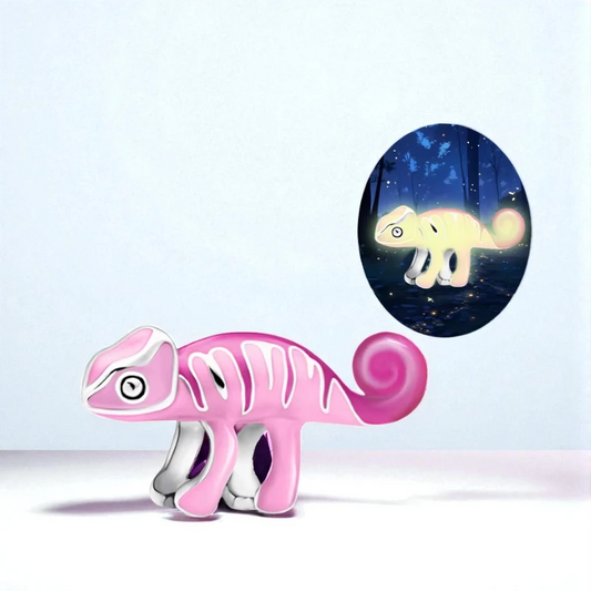 Caméléon rose phosphorescent