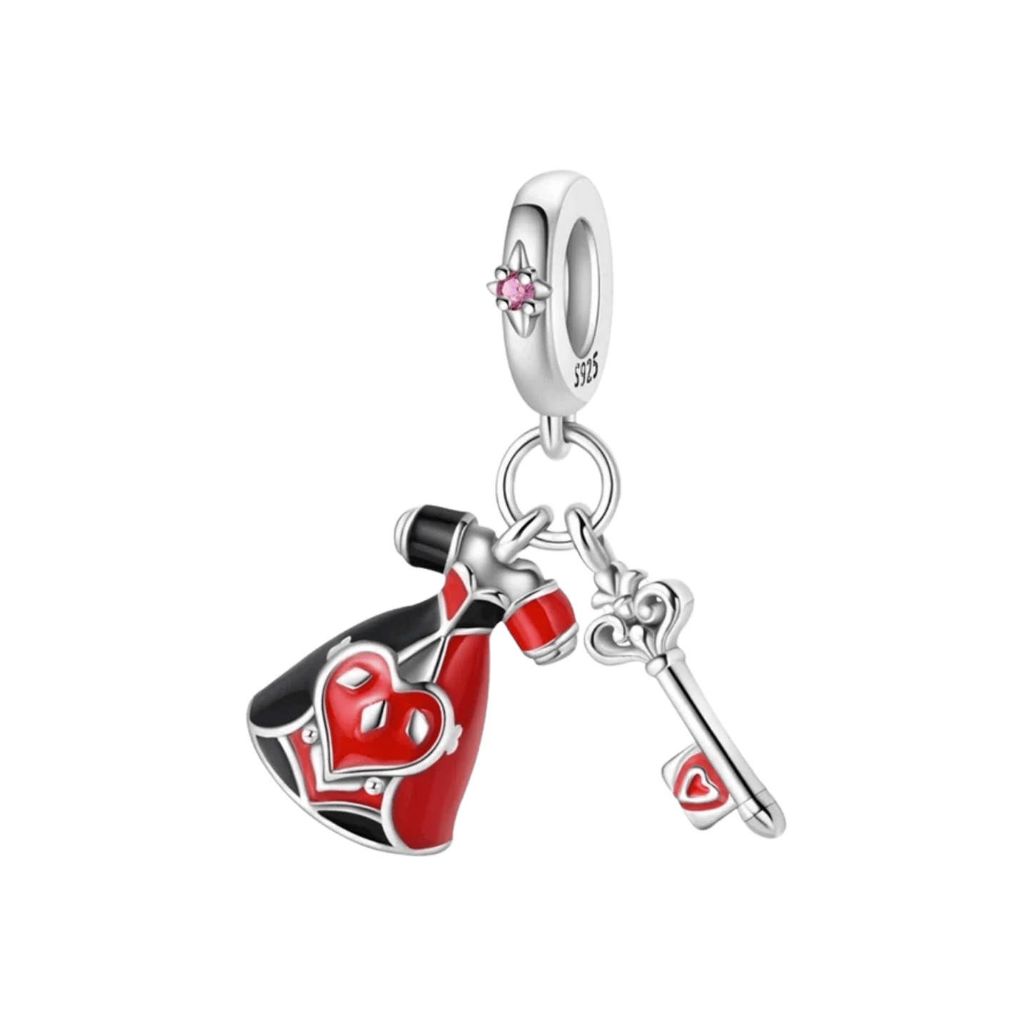 Charm Robe et clé reine de coeur