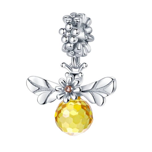 Charm Abeille au corps en forme de boule de miel jaune