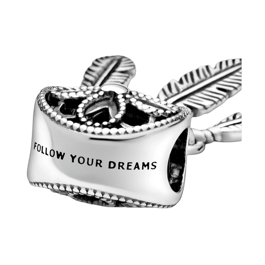 Charm Attrape rêve avec plumes couché avec message