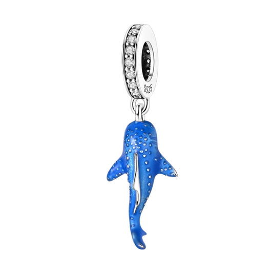 Charm Baleine bleu phosphorescente en argent 925