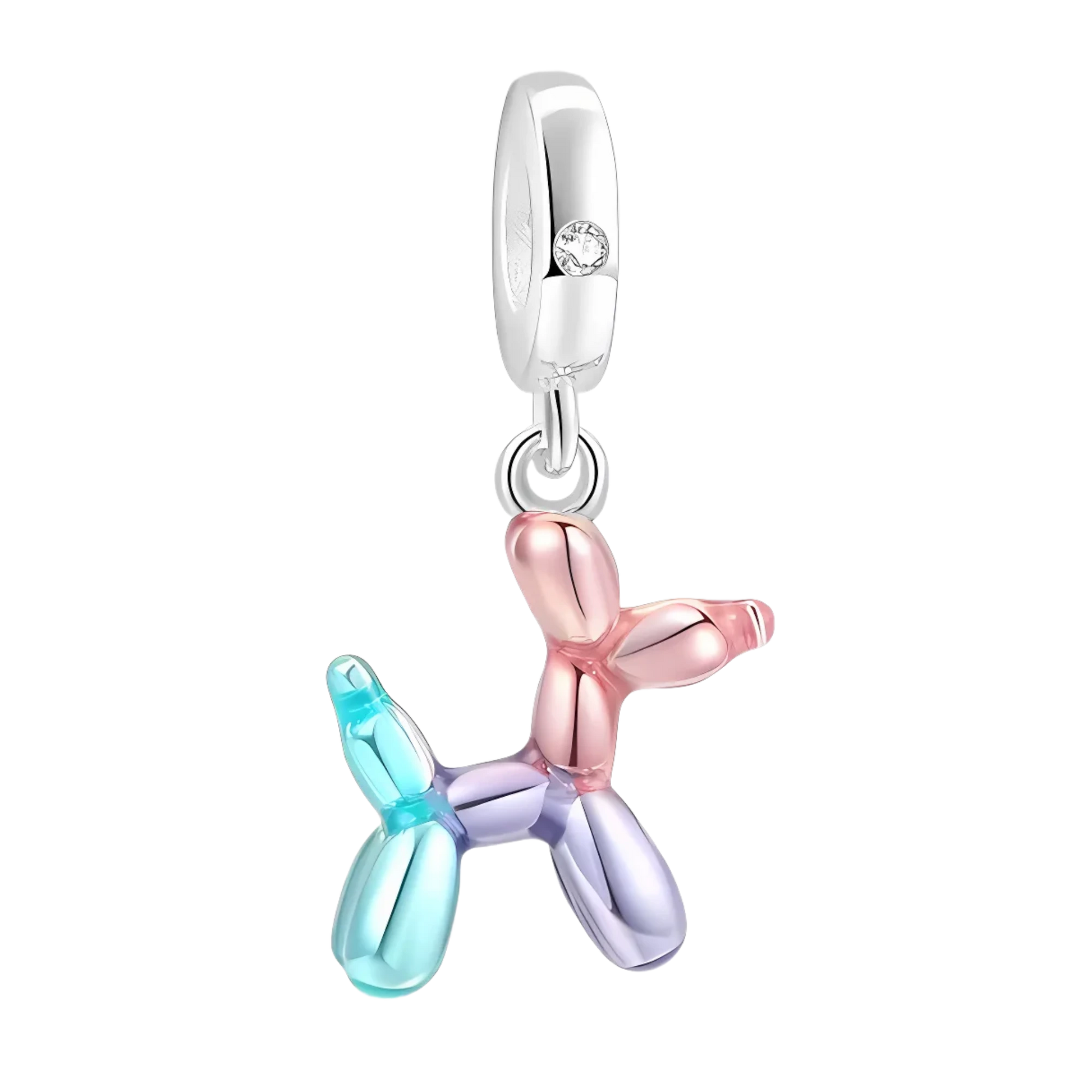 Charm chien ballon multicolore