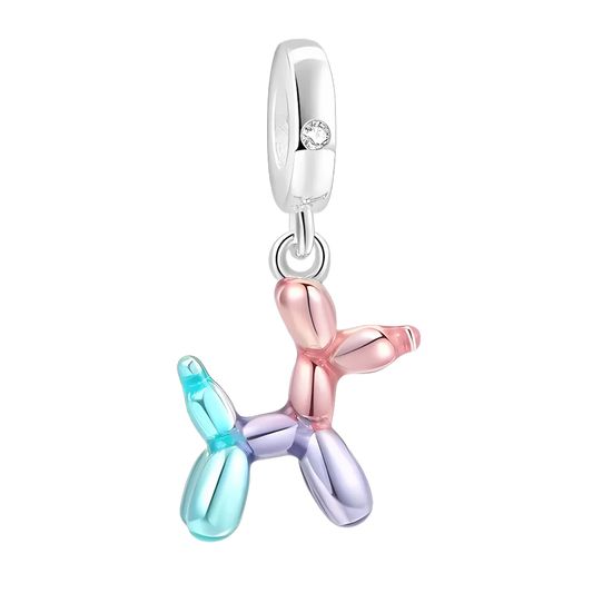 Charm chien ballon multicolore