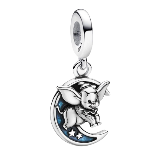 Charm dumbo disney sur la lune - argent 925
