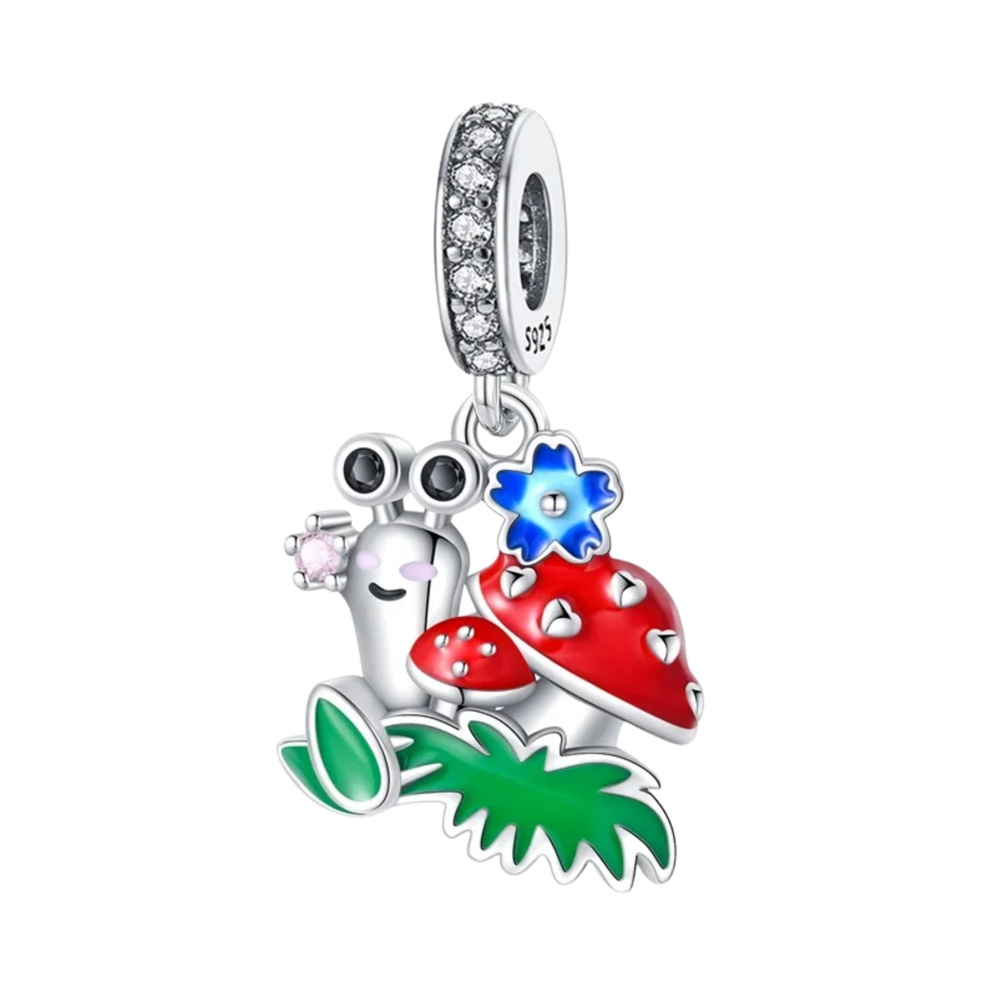 Charm escargot champignon avec fleur