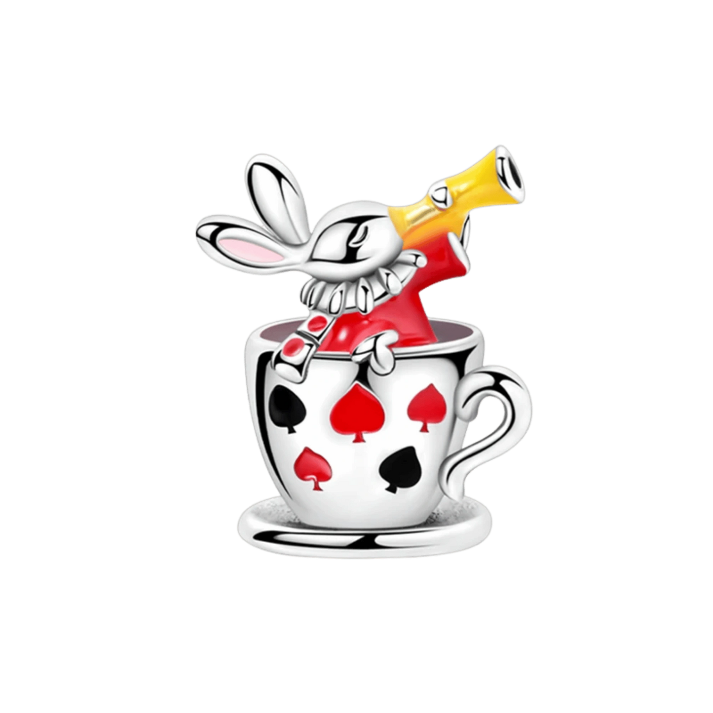 Charm lapin blanc trompette alice au pays des merveilles