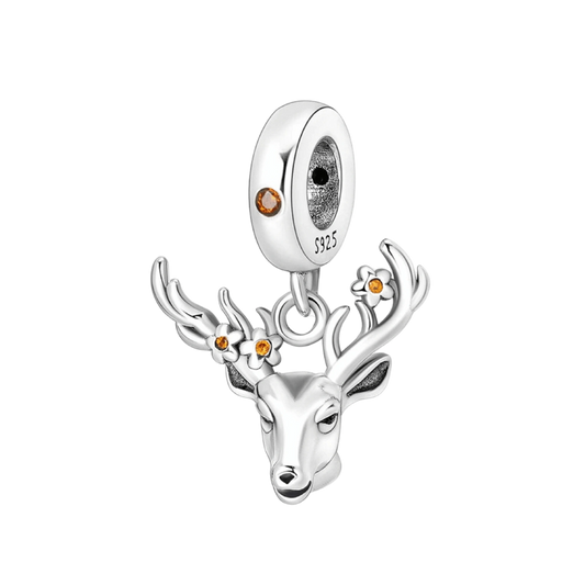 Tête de cerf avec des fleurs