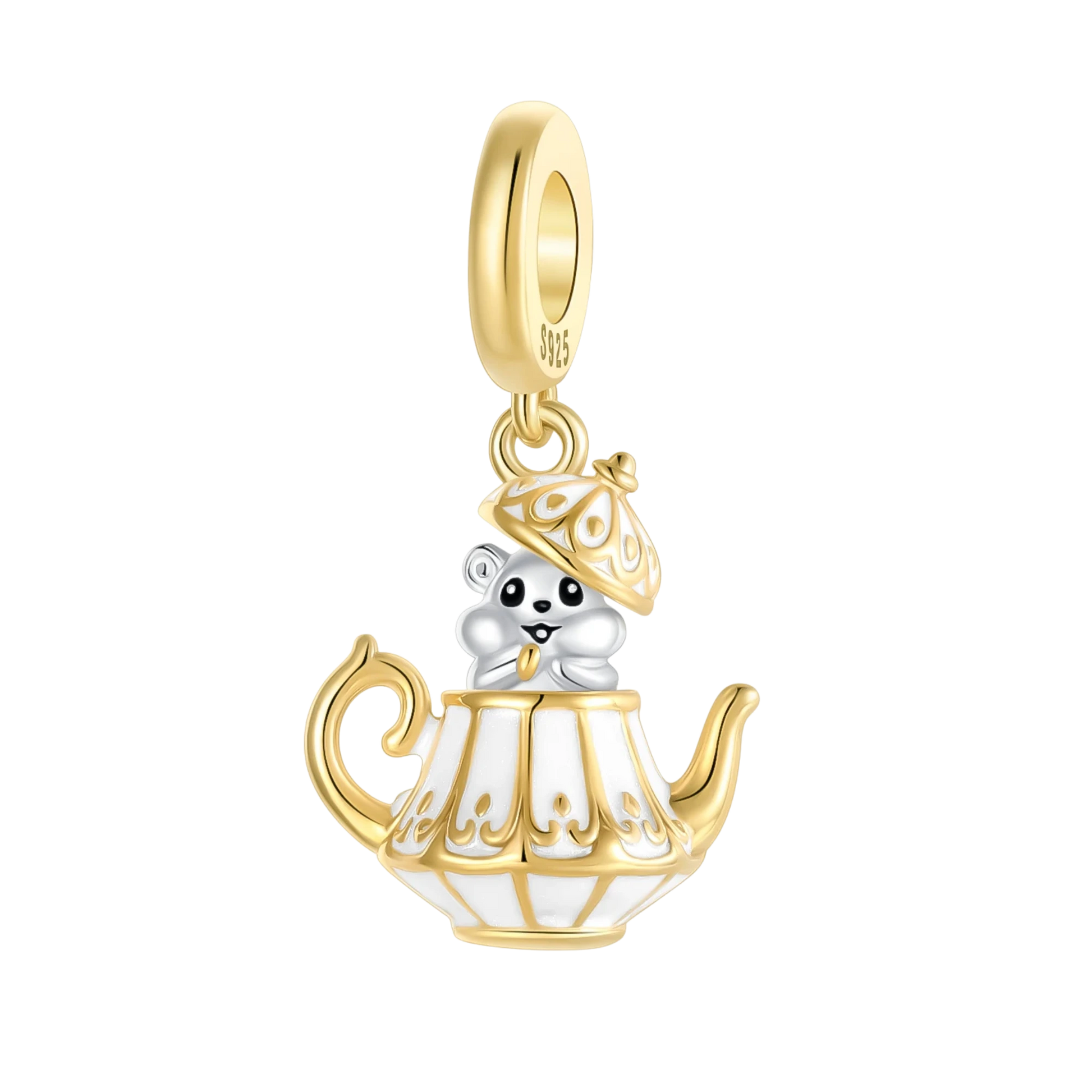 Charm théière souris d'Alice au pays des merveilles