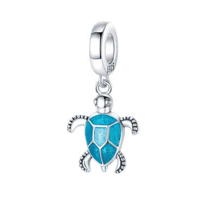 Charm Tortue bleu phosphorescente