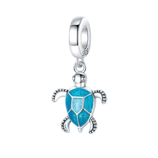 Charm Tortue bleu phosphorescente